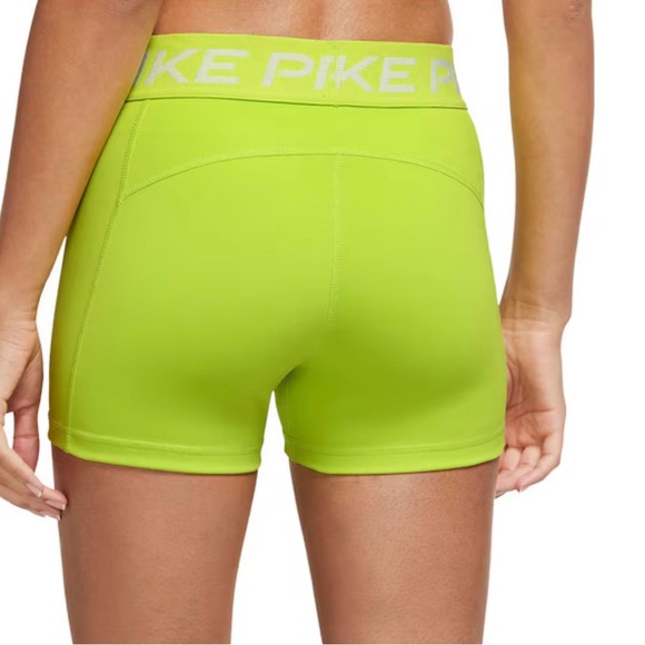 Nike Pro Neon Lime Dri-Fit Women's Bike Shorts - Picture 10 of 13